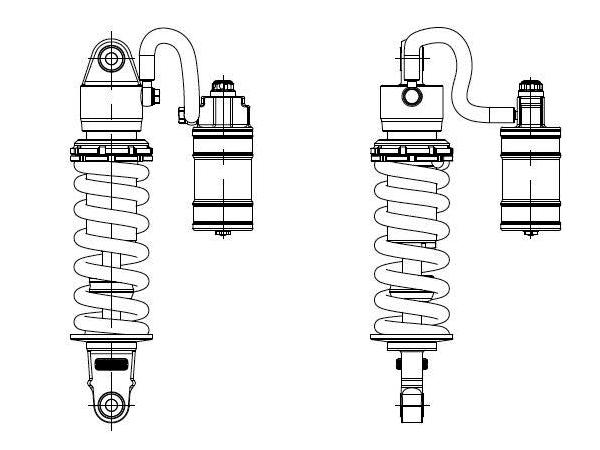 Schneemobile-Schock mit entfernter Reservoirspirale Feder Stoßdämpfer für ATV/gokart maßgeschneiderte Größe Kompression/Rebound 1