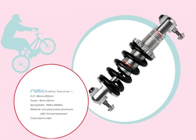 Fahrrad-Spulen-Feder-Aufhängung Schock 150-2000lbs für Rollstuhl Länge 80-200mm 6061 Aluminium Reisen 18-35mm 0