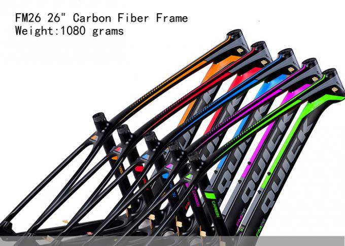 26er Fahrrad Vollkohlenstofffaserrahmen FM26 von Leichtgewicht Mountainbike 1080 Gramm Verjüngtes PF30 verschiedene Farben 0