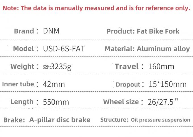 Dnm USD-6S Fett 26er Umgekehrter Fett Fahrrad Aufhängung Gabel Mountain Bike Gabel 2