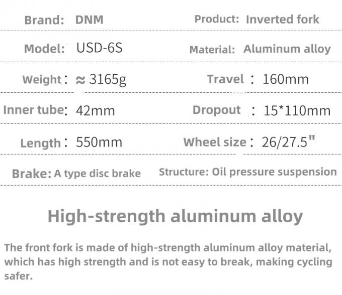 Dnm USD-6s Enduro Moutain Bike Umgekehrte Luftaufhängung Gabel Vordere Aufhängung Gabel 160mm Reisen 2