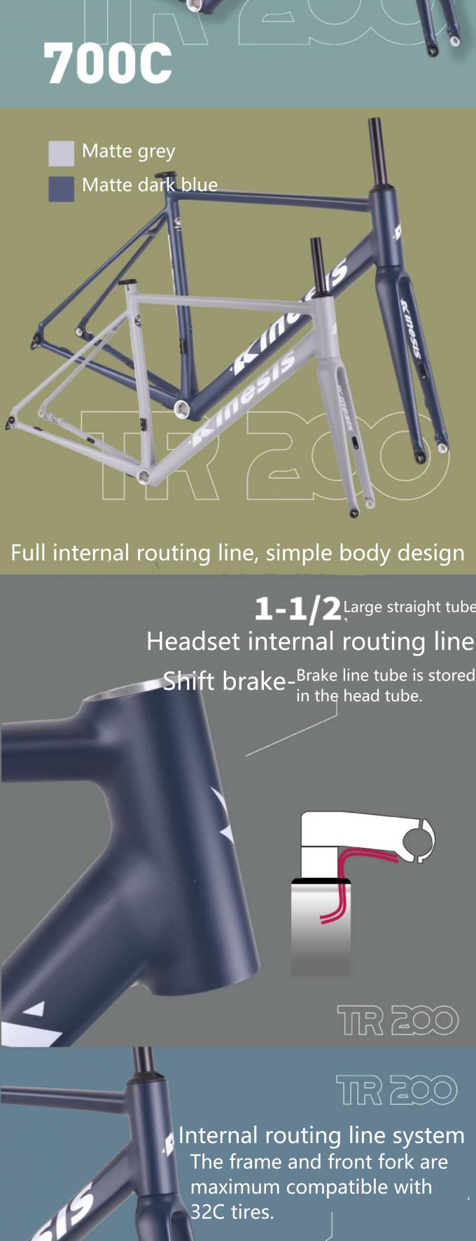 700x32c Leichtgewicht Road Racing Bike Rahmen Aluminiumlegierung Disc Road Bike 2