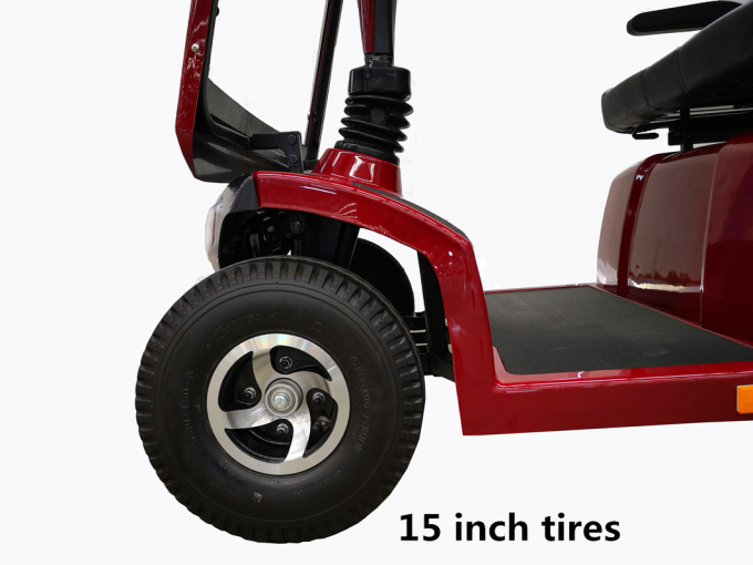 große Größe 4 Räder Elektrische Mobilitäts-Scooter mit Dach für Behinderte Mann rot 2