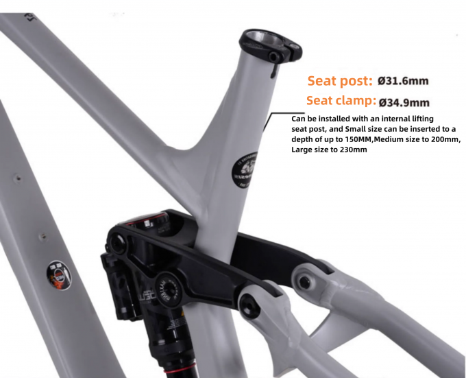 Kinesis TUM616 27.5+ 29er Aluminium Vollfederung Enduro Offroad Soft Tail Mountain Bike Rahmen 8