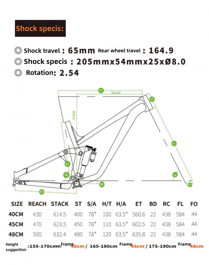 Kinesis TUM616 27.5+ 29er Aluminium Vollfederung Enduro Offroad Soft Tail Mountain Bike Rahmen 12