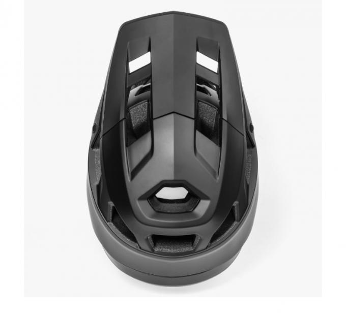 BMX Vollhelm für Erwachsene Abfahrt Offroad Integrierte Anti-Drop Anti-Glare Hut Rand Vollgesicht Helm Schwarz 7