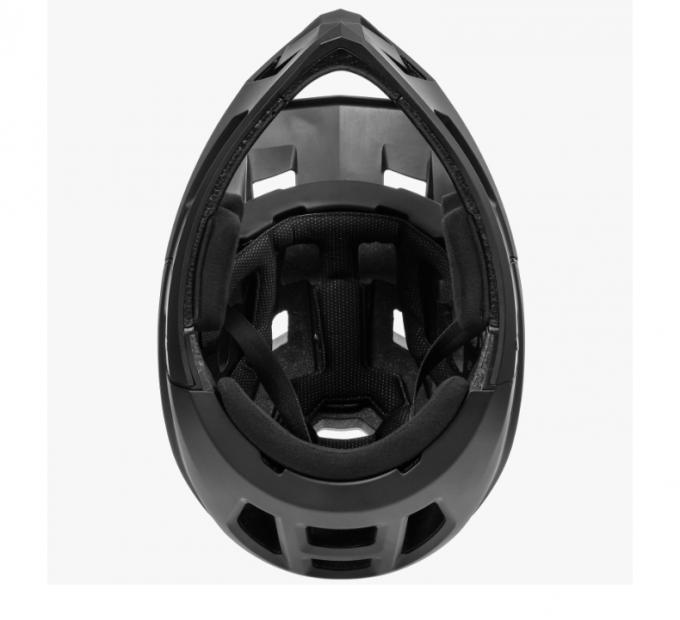 BMX Vollhelm für Erwachsene Abfahrt Offroad Integrierte Anti-Drop Anti-Glare Hut Rand Vollgesicht Helm Schwarz 8