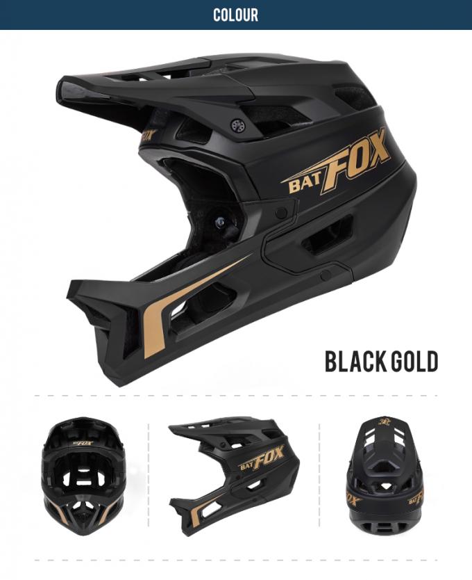 BMX Vollhelm für Erwachsene Abfahrt Offroad Integrierte Anti-Drop Anti-Glare Hut Rand Vollgesicht Helm Schwarz 11
