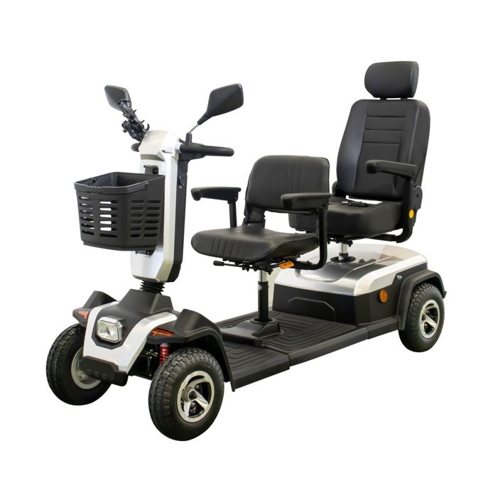 950W Doppelsitz-Elektro-Mobilitäts-Scooter mit elektrischer Magnetbremse für den Außenverkehr Weiß 0